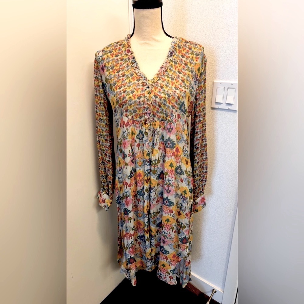 New with tag Anthropologie bl^nk multicolor long dress size S